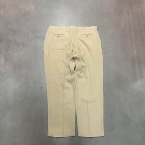 Vintage Polo Ralph Lauren men's tan pleated linen silk pants loose flow 38